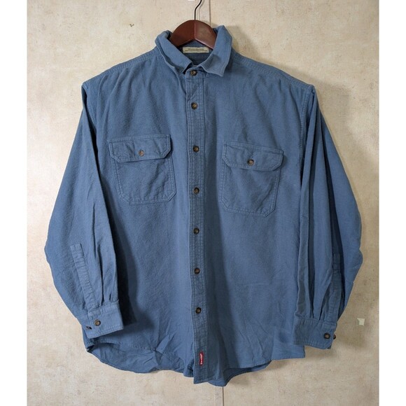 Levi’s Chamois Flannel Shacket Men’s XL Blue Button Up Jacket - Picture 2 of 8